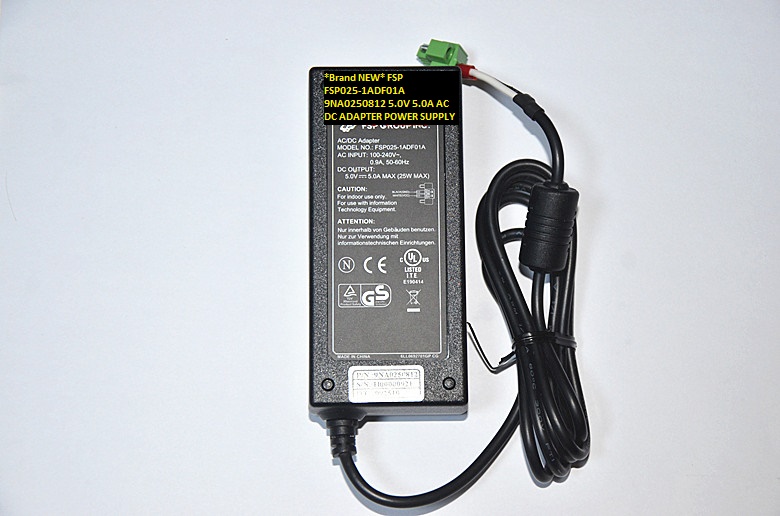 *Brand NEW* FSP FSP025-1ADF01A 9NA0250812 5.0V 5.0A AC DC ADAPTER POWER SUPPLY